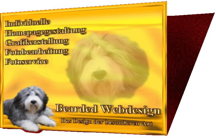 Bearded Webdesign Logo mit Bearded Collies of Ram and Taurus