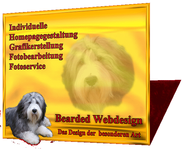 Bearded Webdesign Logo mit Bearded Collies of Ram and Taurus